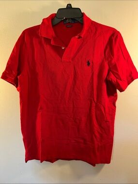 Ralph Lauren Men’s Red Polo with Navy Pony Embroidery